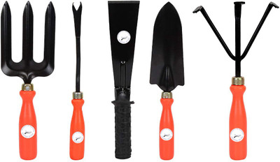Kenware Garden Tools Set of 5 Trowel, Weeder, Cultivator, Fork & 1 Khurpi For Gardening Premium Tools kit Trowel Set Heavy Garden Tool Kit(5 Tools)