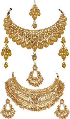 R A Enterprises Alloy Gold-plated Gold Jewellery Set(Pack of 1)