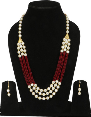 DEGHLAM Alloy Brass Red, White Jewellery Set(Pack of 1)