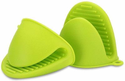 S M CREATION Green Silicon Kitchen Linen Set(Pack of 2)