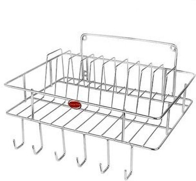 Bristle Utensil Kitchen Rack Steel Stainless Steel Cup and Saucer Stand/Holder for 6 Cups, 12 Plates