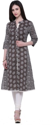 DIVENA Women Printed A-line Kurta(Grey)