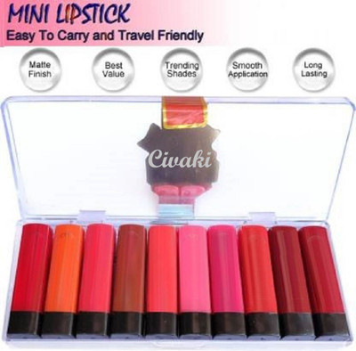CIVAKI Mini Multicolor pocket Lipstick(Multicolor, 15 g)