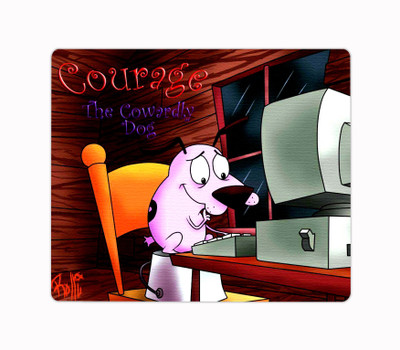 Ashvah Courage the Cowardly Dog Cartoon Printed Premium Designer Mouse Pad for Computer/Laptop (22.5cm x 19cm) - C514 Non Slip Base Mousepad(Multicolor)