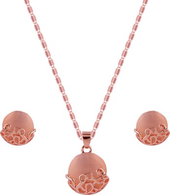 NM CREATION Alloy Rose Gold Jewellery Set(Pack of 1)
