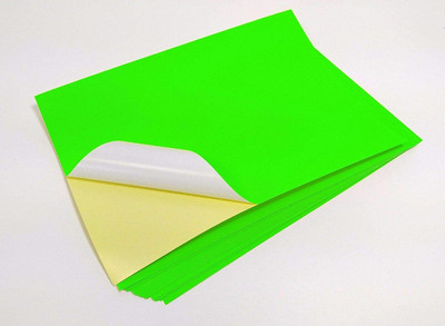 sehgal A4 Sheets Neon Fluorescent Green Colour Laser Inkjet Printable Self Adhesive Sticky Sticker Craft Labels paper (Green) (pack of 30 sheets) Self Paper Label(Green)