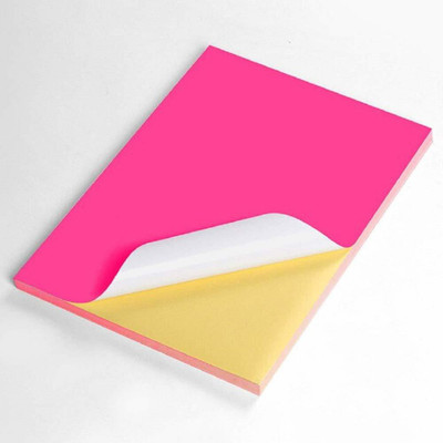 sehgal A4 Sheets Neon Fluorescent Pink Colour Laser Inkjet Printable Self Adhesive Sticky Sticker Craft Labels paper (Pink) (pack of 30 sheets) Self Paper Label(Pink)