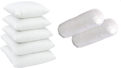 GKM Microfibre Solid Bolster Pack of 7(White)