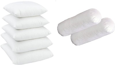 GKM Microfibre Solid Bolster Pack of 7(White)