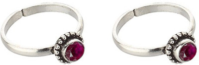 jsaj JSAJ TOERING CHUTKI BICHHIYA RUBY STONE 925 STERLING SILVER HANDMADE TOEING Silver Onyx Sterling Silver Plated Toe Ring