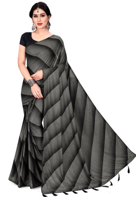 WEARSQUAD Self Design Banarasi Lycra Blend Saree(Grey)