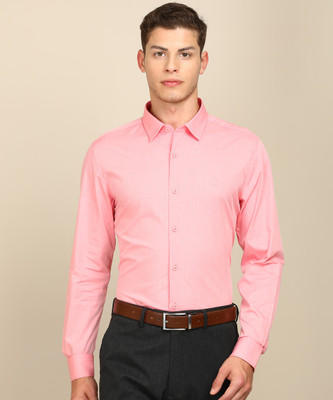 United Colors of Benetton Men Checkered Casual Pink Shirt