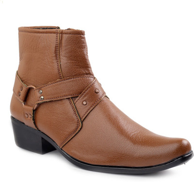 JK PORT Boots For Men(Tan , 8)