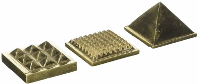AIR9999 Brass Multi Layered Vastu Correction Closed Pyramid Set Decorative Showpiece  -  3 cm(Brass, Gold)