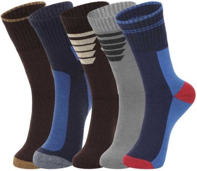 stylescap Men Color Block Mid-Calf/Crew(Pack of 5)