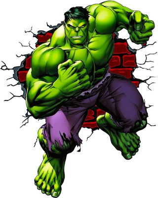 Divine studio 69 cm Incredible Hulk Wall Sticker| Decorative Wall Sticker for Living Room, Bedroom, Office, Hall and Home Décor _GD633 Self Adhesive Sticker(Pack of 1)