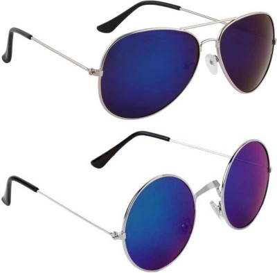 LAER Aviator, Round Sunglasses(For Boys & Girls, Blue)