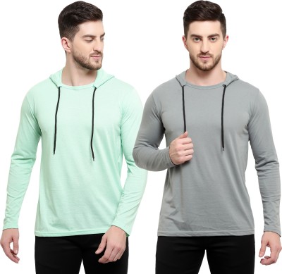 Adorbs Solid Men Hooded Neck Multicolor T-Shirt