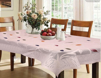 BONA SORT Embroidered 6 Seater Table Cover(White, Polyester)