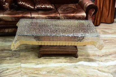 Shri Ganesh Handloom Self Design 4 Seater Table Cover(Transparent, PVC)