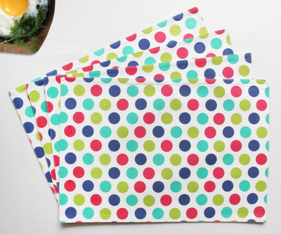 AIRWILL Rectangular Pack of 4 Table Placemat(Multicolor, Cotton)