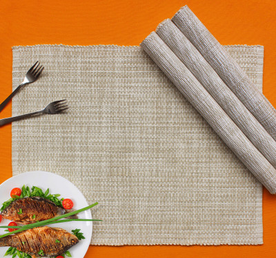 AIRWILL Rectangular Pack of 4 Table Placemat(White, Cotton)