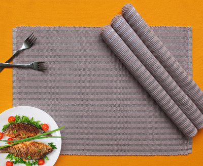 AIRWILL Rectangular Pack of 4 Table Placemat(Purple, Cotton)