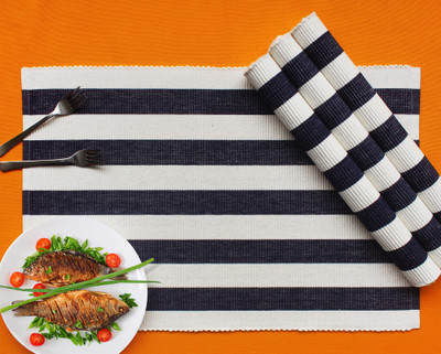 AIRWILL Rectangular Pack of 4 Table Placemat(White, Cotton)