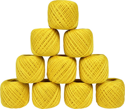 coriox Yellow Color Thread(55 m Pack of10)
