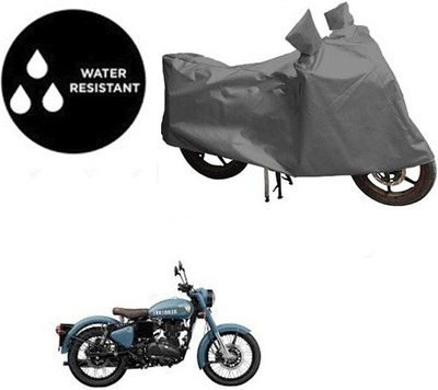 dashark Waterproof Two Wheeler Cover for Royal Enfield(Classic 350, Grey)