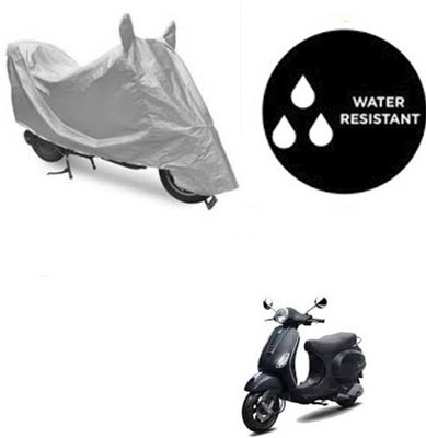 RPSENTTERPR Waterproof Two Wheeler Cover for Piaggio(Vespa LX, Silver)