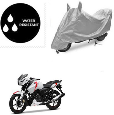 Atulit enterprises Waterproof Two Wheeler Cover for TVS(Apache RTR 160, Silver)
