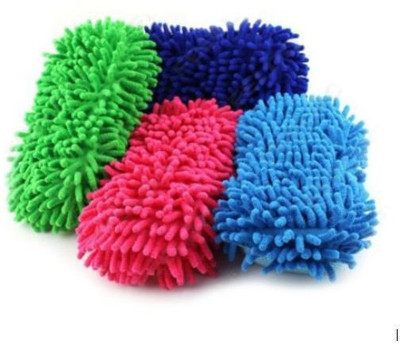 SBTs Microfiber, Polyester, Fabric Vehicle Washing  Hand Glove(Pack Of 4)