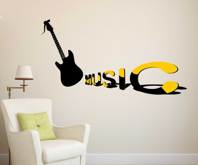 fuzzy 80 cm Music Self Adhesive Sticker(Pack of 1)