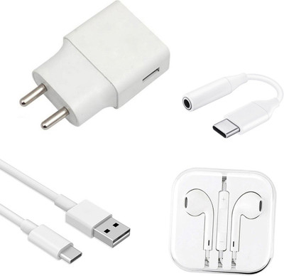 DAKRON Wall Charger Accessory Combo for Realme Narzo 20(White)
