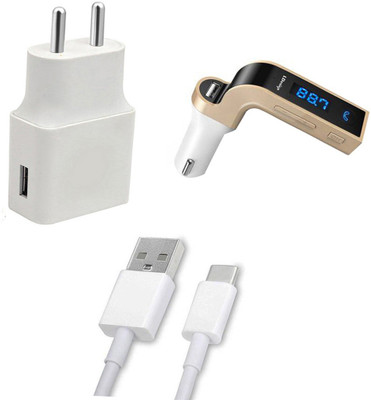 DAKRON Wall Charger Accessory Combo for Vivo Y50(White)