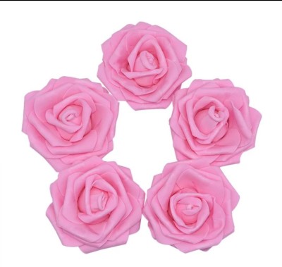 Laddu Gopal Artificial Flower Foam Rose Real Touch Roses Flower Heads for DIY Wedding Engagement Birthday Party Bouquets Centerpieces Arrangements Party Baby Shower Home Decor 2.5-3 cm (40 Pcs, Pink Color Rose) Pink Rose Artificial Flower(2.5 inch, Pack of 40)