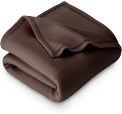 Supreme Home Collective Solid Single Fleece Blanket for  Mild Winter(Polyester, Brown)