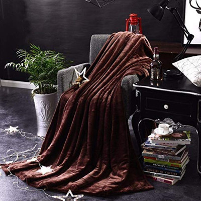 Supreme Home Collective Solid Single Fleece Blanket for  AC Room(Polyester, Brown)