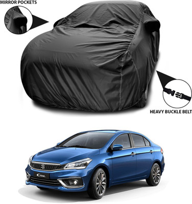 ANTHUB Car Cover For Maruti Suzuki Ciaz (With Mirror Pockets)(Black)