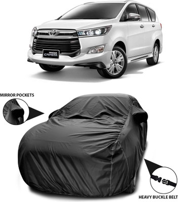 SEBONGO Car Cover For Toyota Innova Crysta (With Mirror Pockets)(Black)