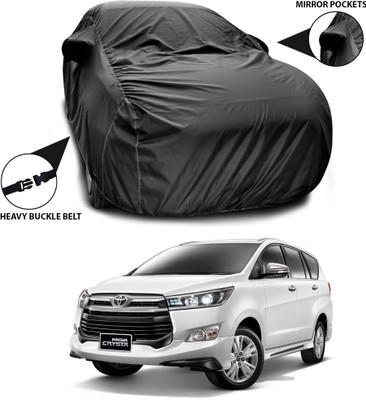 ANTHUB Car Cover For Toyota Innova Crysta (With Mirror Pockets)(Black)