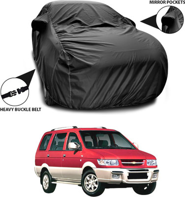 ANTHUB Car Cover For Chevrolet Tavera (With Mirror Pockets)(Black)