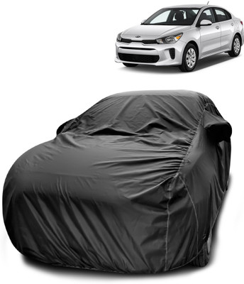 SEBONGO Car Cover For Kia Rio (With Mirror Pockets)(Black)
