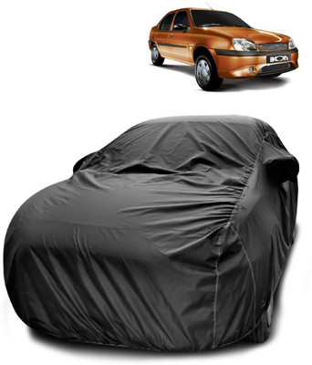 ANTHUB Car Cover For Ford Ikon (With Mirror Pockets)(Black)