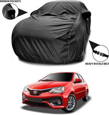 ANTHUB Car Cover For Toyota Platinum Etios (With Mirror Pockets)(Black)