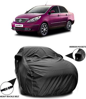 ANTHUB Car Cover For Tata Manza (With Mirror Pockets)(Black)