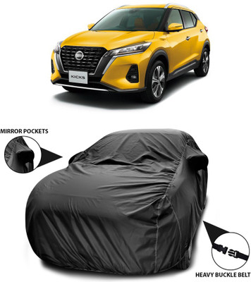 SEBONGO Car Cover For Nissan Kicks (With Mirror Pockets)(Black)