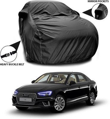 ANTHUB Car Cover For Audi A4 (With Mirror Pockets)(Black)