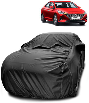 ANTHUB Car Cover For Hyundai Verna Facelift (With Mirror Pockets)(Black)